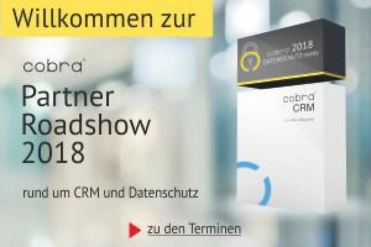 Von März bis Mai 2018 finden Veranstaltungen den cobra Partner Roadshow statt.