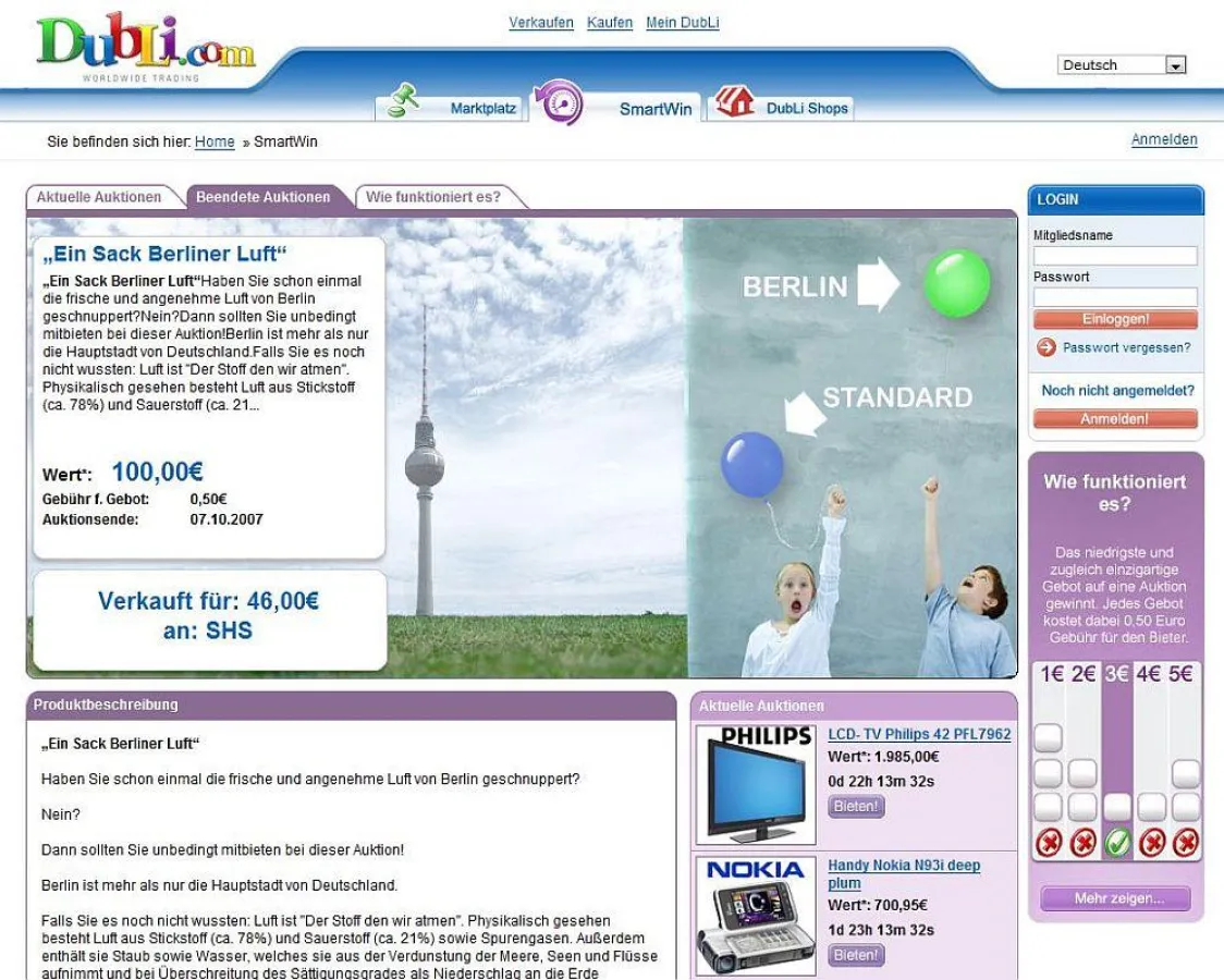 Auktionsportal DubLi versteigert Personaltrainer samt Gemüse-Flatrate