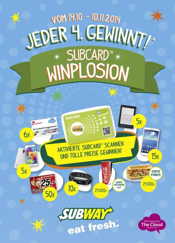 Die Subcard Winplosion 2014 hält über 50.000 attraktive Gewinne bereit