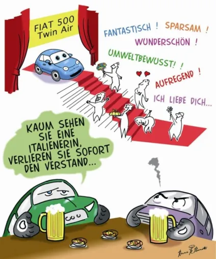 Bild: Va bene?! Italien auf Deutsch. La Germania in italiano – Cartoons aus Italien und Deutschland