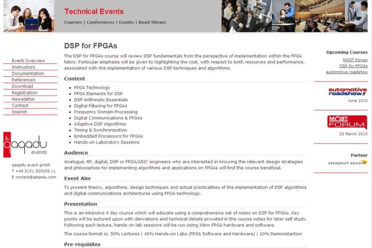"DSP for FPGAs" Schulung im Mai 2010 in München Bild: "DSP for FPGAs" Schulung im Mai 2010 in München