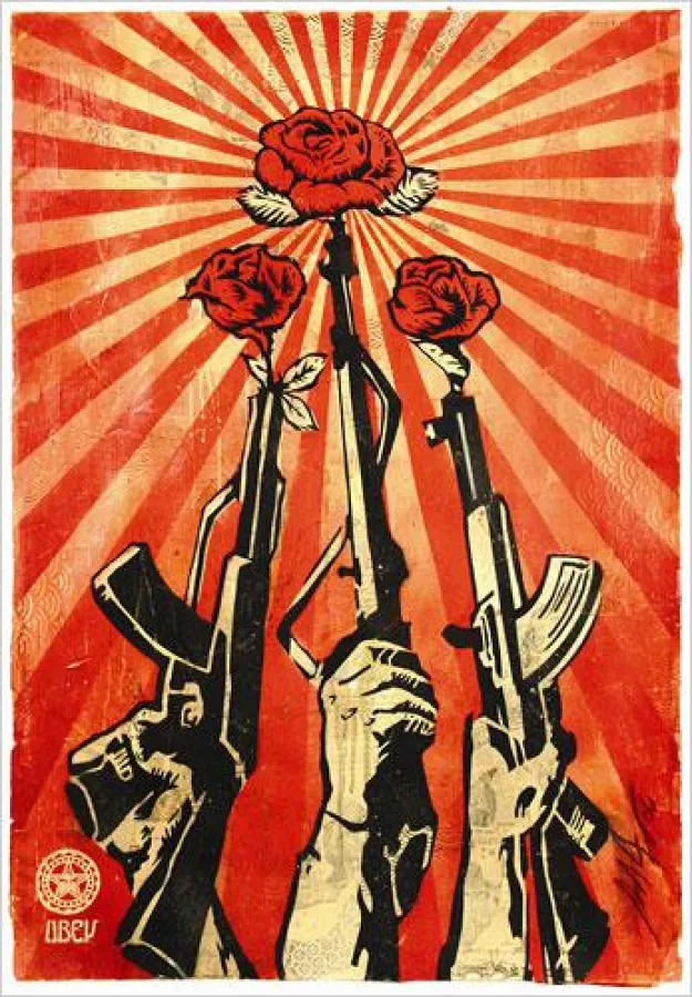 Shepard Fairey, Guns and Roses, 2006 Siebdruck