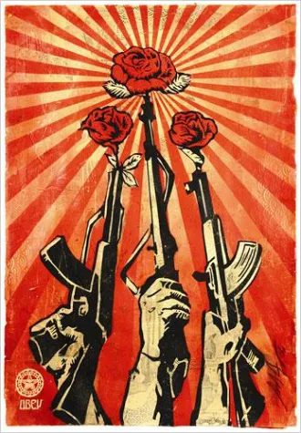 Galerie Kasten zeigt Shepard Fairey "Guns and Roses" Bild: Galerie Kasten zeigt Shepard Fairey "Guns and Roses"