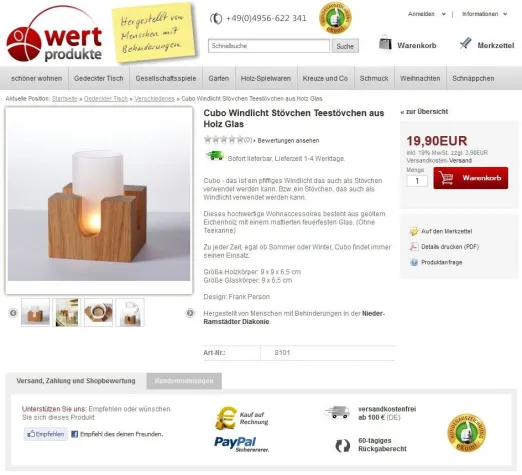 Onlineshop mit Produkten von Behinderten erneuert Bild: Onlineshop mit Produkten von Behinderten erneuert