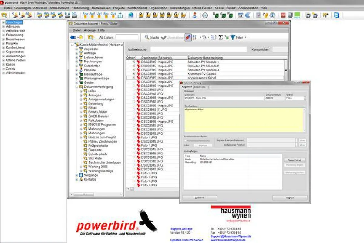 Digitales Archiv von Powerbird