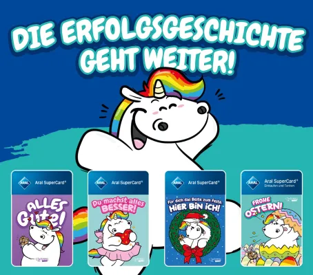 Starke Marken, starke Partnerschaft – Pummeleinhorn & Aral verlängern ihre Erfolgsgeschichte Bild: Starke Marken, starke Partnerschaft – Pummeleinhorn & Aral verlängern ihre Erfolgsgeschichte