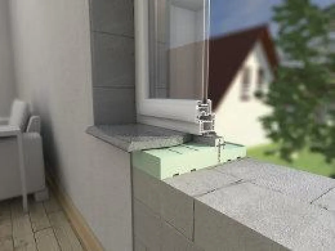 Ein spezielles Anschlusselement lässt keine Wärmebrücken an der Fensterbank zu  Foto: Beck + Heun / www.energie-fachberater.de (Abdruck honorarfrei)