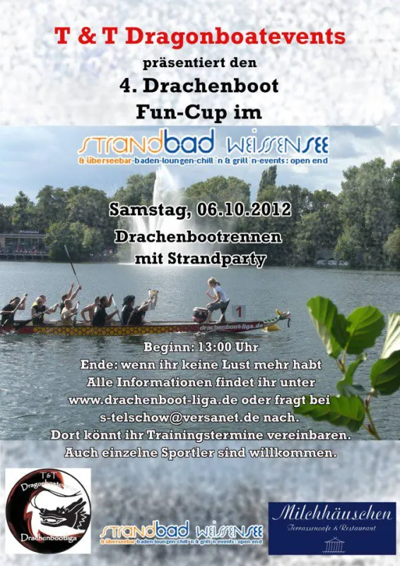 Drachenbootrennen am Weißen See in Berlin