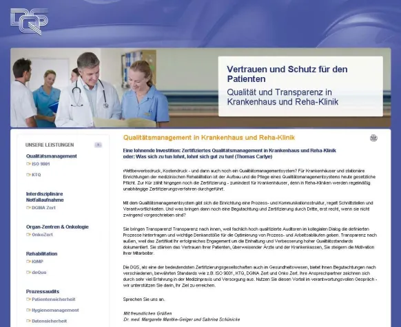 Bild: DQS startet neues Infoportal im Web: Qualitätsmanagement in Krankenhäusern und Reha-Kliniken