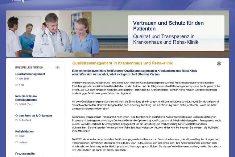 Bild: DQS startet neues Infoportal im Web: Qualitätsmanagement in Krankenhäusern und Reha-Kliniken