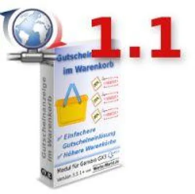 Bild: Erweiterung Gutscheinanzeige im Warenkorb zeigt Cross-Selling-Artikel im Warenkorb der Shopsoftware Gambio