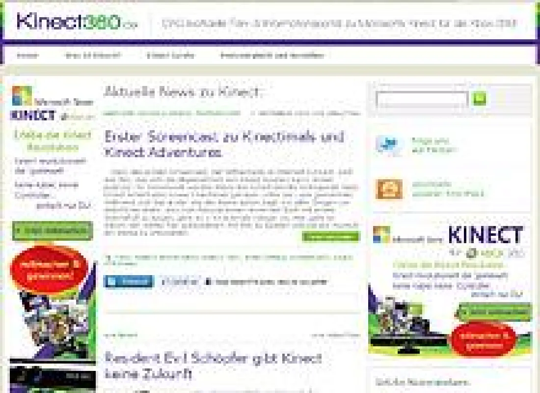 Auf Kinect360.de finden Gamer, aber auch Interessierte, zahlreiche Informationen und tagesaktuelle News rund um Kinect.
