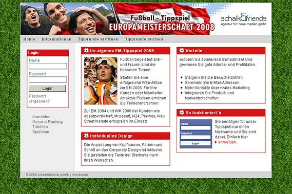 Bild: Web-Aktion zur Fußball-EM 2008 - Das Tippspiel von schalk&friends