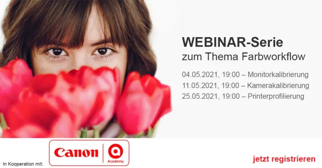 Bild: Kostenfreie Webinar-Serie zum Thema Farbworkflow in Kooperation mit der Canon Academy 