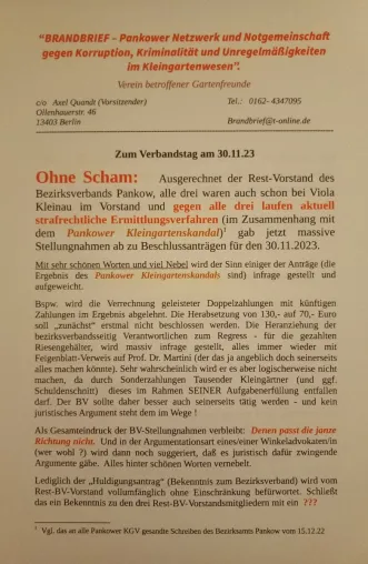 Bild: Massive Einflußnahme-Versuche des Rest-Vorstands des Bezirksverbands Pankow auf die Abstimmungen am 30.11.23.