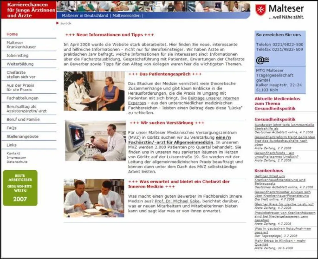 Praxis-Tipps für angehende Fachärzte: www.malteser-facharzt-ausbildung.de