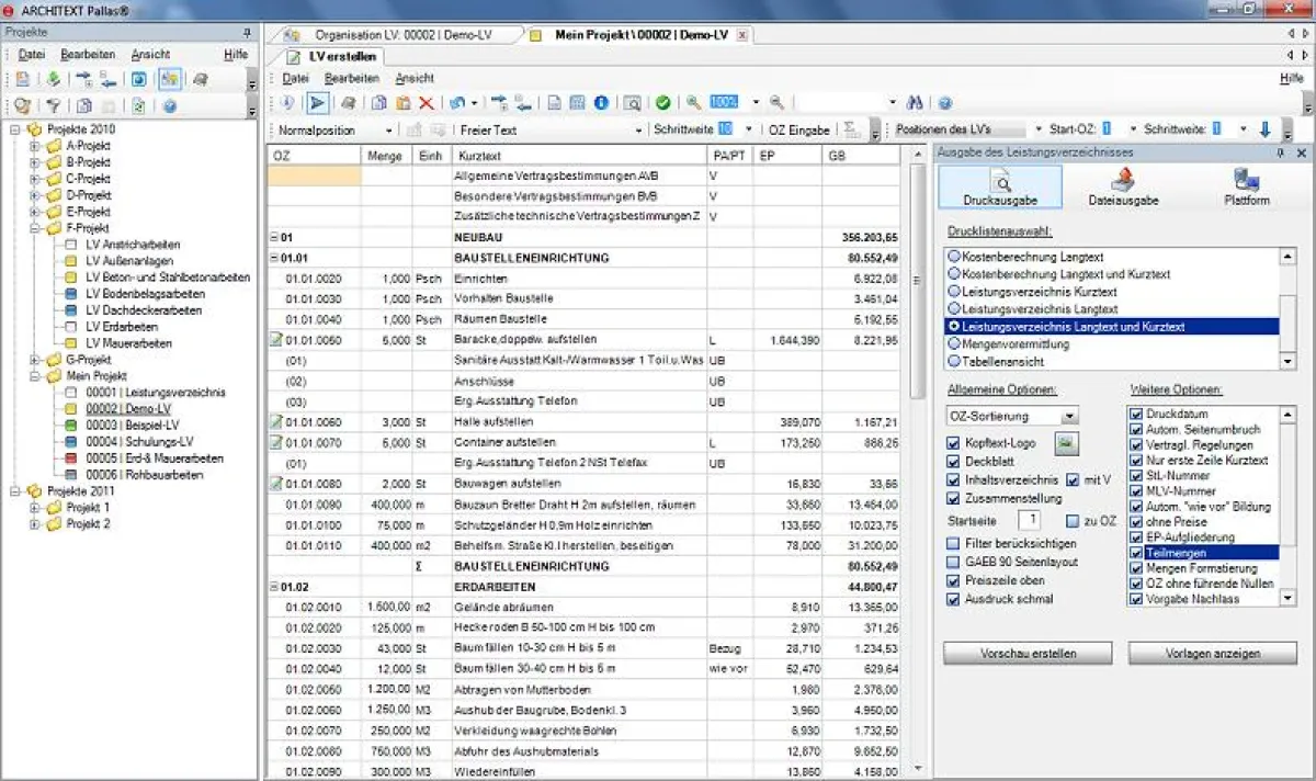 AVA-Software von ARCHITEXT