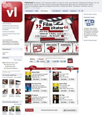 „Ich schau Dir in die Application, Kleines.“ – Videoload launcht Filmzitator auf Facebook Bild: „Ich schau Dir in die Application, Kleines.“ – Videoload launcht Filmzitator auf Facebook