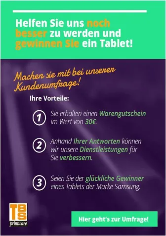 Bild: Umfrage über den Einsatz von Bürodruckern – Samsung-Tablet zu gewinnen