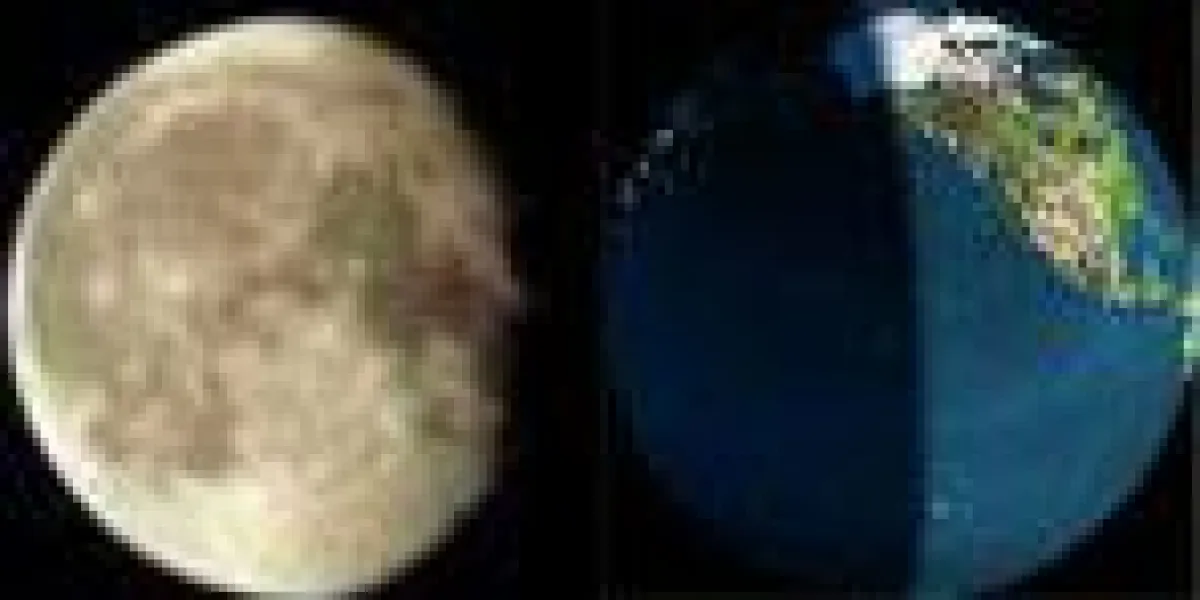 Mond- und Erdansicht mit Hilfe des Mondmoduls