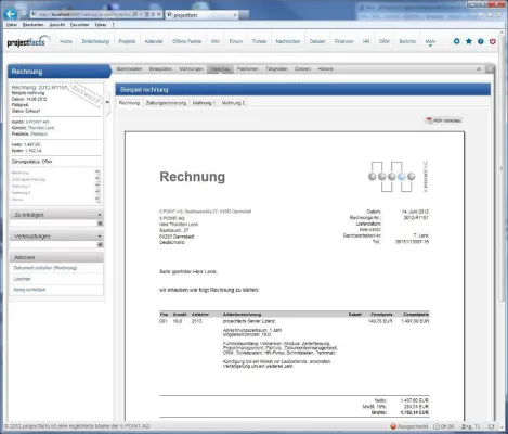 Bild: Die neue Faktura in projectfacts -Der einfache Weg vom Angebot zur Rechnung
