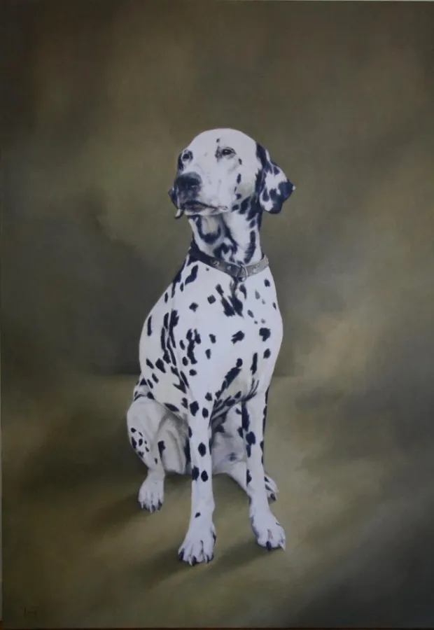 Hundeportrait in Öl - 100 cm X 60 cm