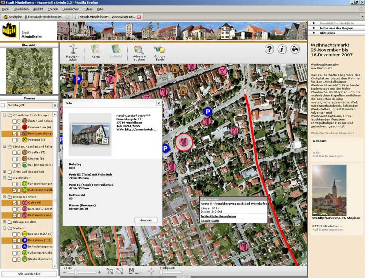 Stadt Mindelheim - neuer interaktiver Stadtplan