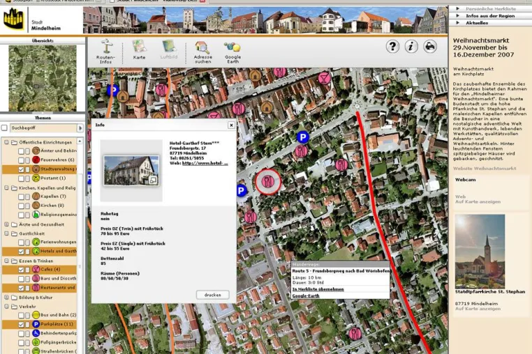 Bild: Stadt Mindelheim – neuer interaktiver Stadtplan jetzt online