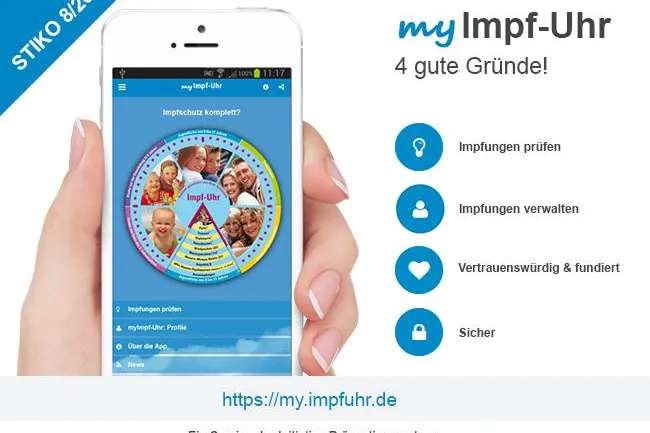 myImpf-Uhr: Aktuelle Impfempfehlungen 2015 verbrauchernah als App Bild: myImpf-Uhr: Aktuelle Impfempfehlungen 2015 verbrauchernah als App