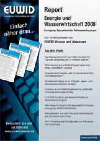 Neuer EUWID-Report - Energie und Wasserwirtschaft Bild: Neuer EUWID-Report - Energie und Wasserwirtschaft