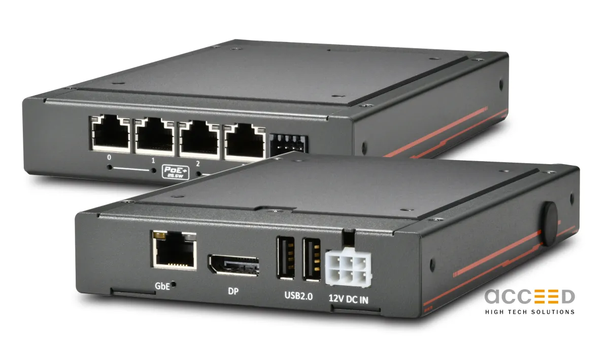 Edge-KI-Plattform mit Flat-Top-Kühlkörper NRU-154PoE-FT von Acceed (© Acceed GmbH)