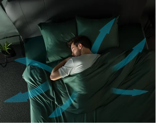 Kühl durch die Nacht: Wie Lyocell-Bettwäsche Schwitzen im Schlaf reduziert Bild: Kühl durch die Nacht: Wie Lyocell-Bettwäsche Schwitzen im Schlaf reduziert