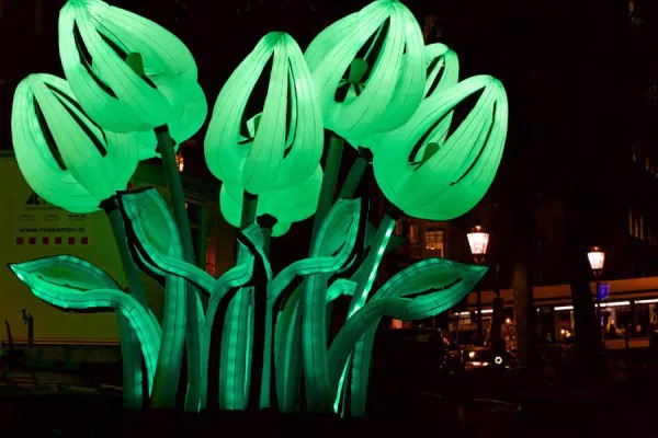 Bild: Lichtkunst in Amsterdam