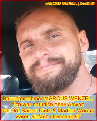 Bild: Rechtsanwälte Rainer Dietz und Martina Worms scheitern gegen Bauunternehmer Marcus Wenzel Aachen vor Gericht