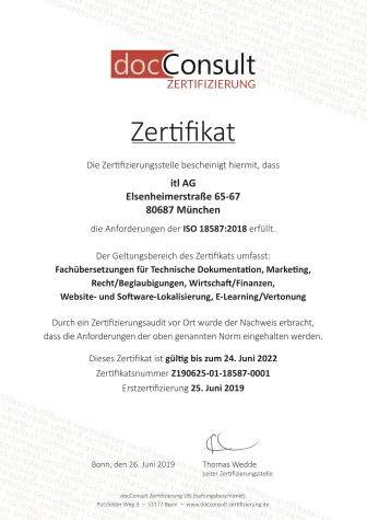 Bild: Einer der ersten Sprachdienstleister: itl zertifiziert für die Nachbearbeitung maschinell übersetzter Texte