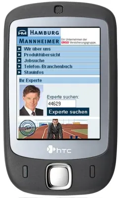 Bild: Hamburg-Mannheimer im mobilen Internet erreichbar