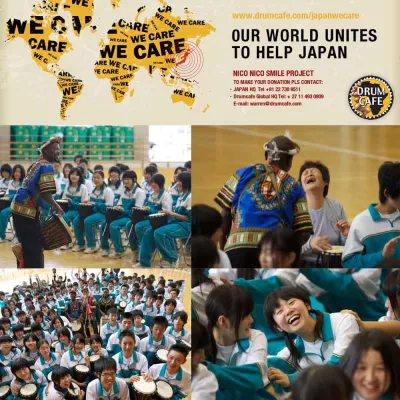 Bild: Drum Cafe Nico-Nico Smile Projekt für Erdbebenopfer in Japan