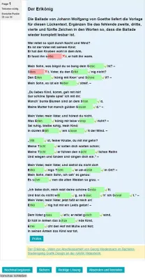 Bild: Erlkönig - Quiz-Tool