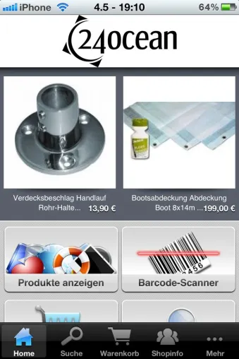 Bild: 24ocean-Shop als App für das iPhone und iPad verfügbar