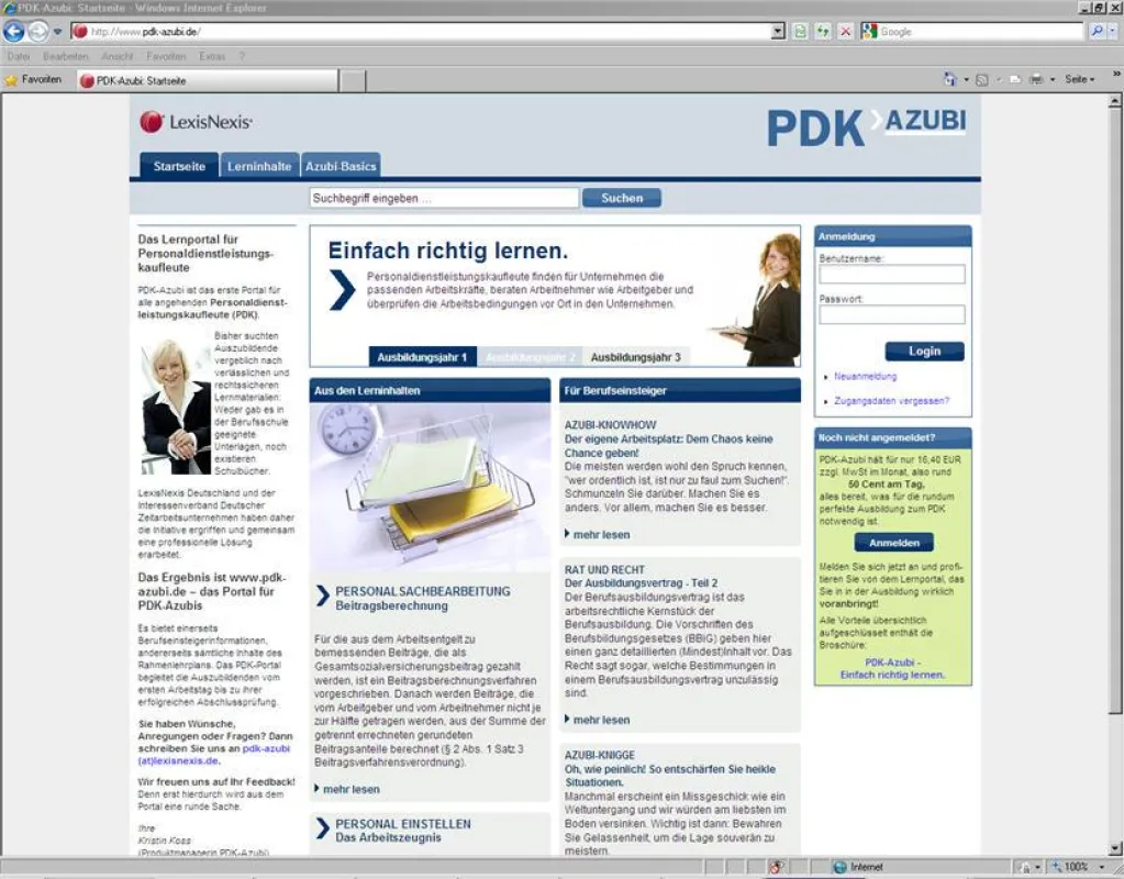 www.pdk-azubi.de - Das erste Lernportal für Personaldienstleistungskaufleute: Einfach richtig lernen!