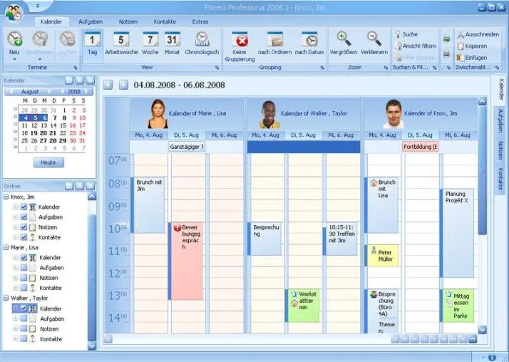 Bild: Pimero 2008 veröffentlicht - Team Management und Gruppenplaner für Unternehmen