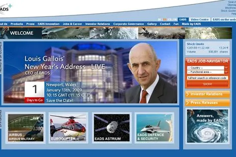 Bild: triplex realisiert Live Streaming, Multimedia und Flash auf der EADS Konzernhomepage