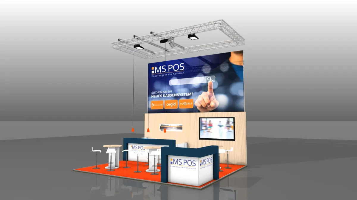 Messestand der MS POS GmbH auf der EuroCIS 2022 in Düsseldorf (Stand 9F38 Halle 09)