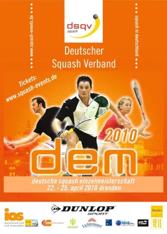 Bild: Squash in Höchstform – 35. Deutsche Einzelmeisterschaft findet vom 22.-25. April auf Vierseitenglascourt statt