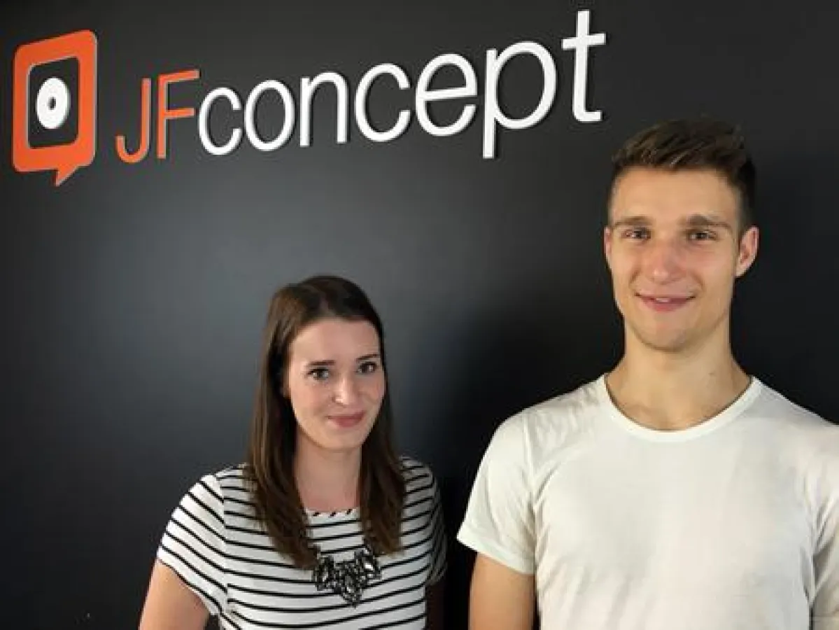Lea & Andre aus dem Onlinemarketing Team JFconcept