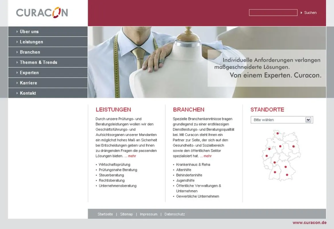 Screenshot von www.curacon.de