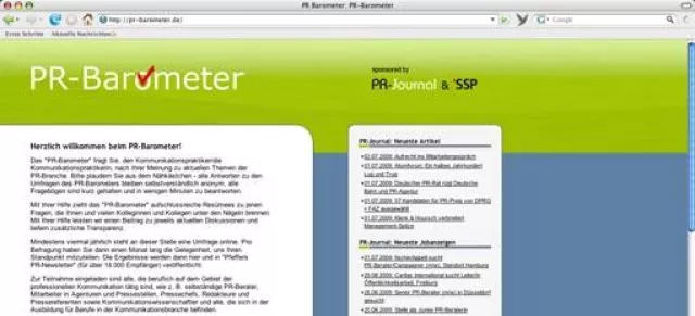 Bild: Trendbarometer für die PR-Branche online - SSP und PR-Journal kooperieren