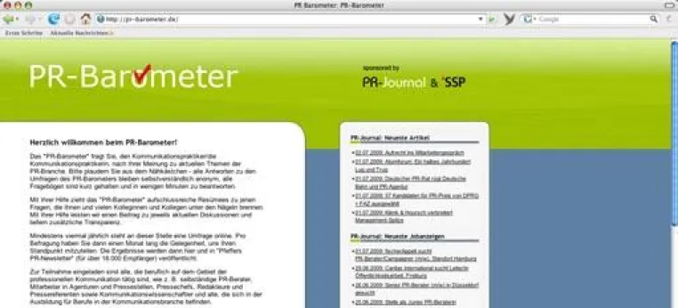 Bild: Trendbarometer für die PR-Branche online - SSP und PR-Journal kooperieren