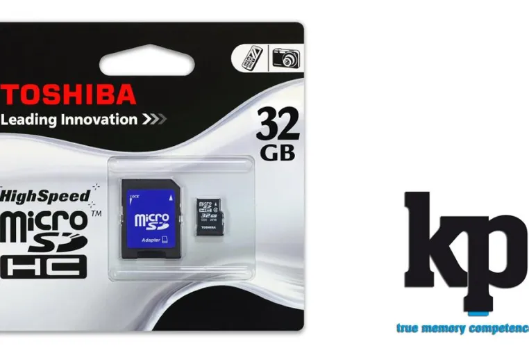 Bild: Toshibas 32GB microSDHC-Speicherkarte bei K&P electronic GmbH ab sofort erhältlich.