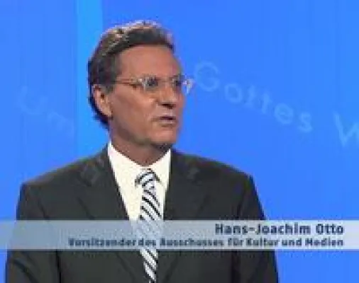 Bild: Hans-Joachim Otto im Gespräch mit Bruder Paulus Sonntag, 28.10.2007, 8.30 Uhr, N24 Ethik „Um Gottes Willen"